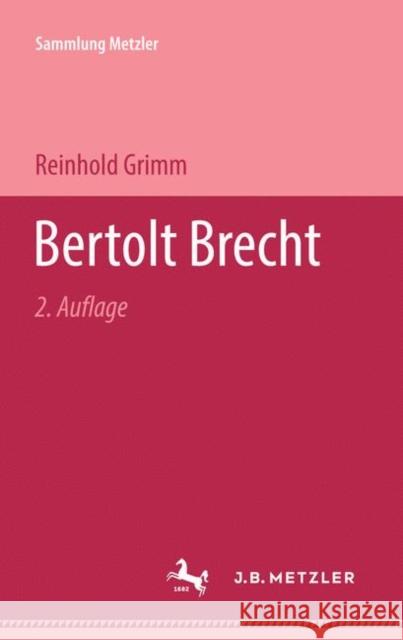 Bertolt Brecht Reinhold Grimm 9783476992703 J.B. Metzler