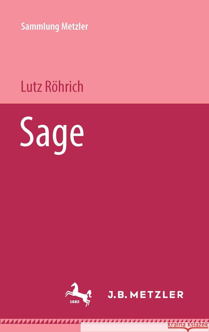 Sage Lutz R?hrich 9783476994066 J.B. Metzler