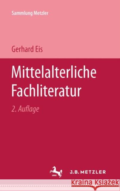 Mittelalterliche Fachliteratur Gerhard Eis 9783476994134