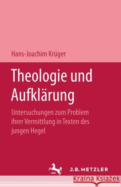 Theologie Und Aufklärung Krüger, Hans-Joachim 9783476995520