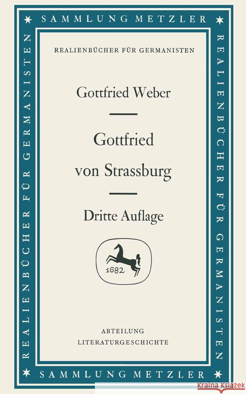 Gottfried von Strassburg Gottfried Weber 9783476997968 J.B. Metzler