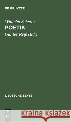 Poetik Scherer, Wilhelm 9783484190436