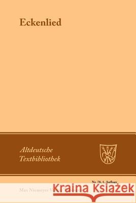 Eckenlied Wierschin, Martin 9783484200777 Max Niemeyer Verlag