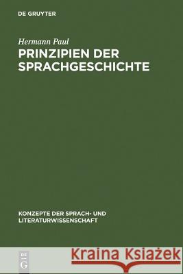 Prinzipien Der Sprachgeschichte Paul, Hermann 9783484220058 Max Niemeyer Verlag