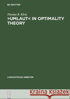 >Umlaut: A Comparative Analysis of German and Chamorro Klein, Thomas B. 9783484304161 Max Niemeyer Verlag GmbH & Co KG