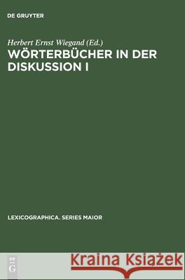 Wörterbücher in der Diskussion I Wiegand, Herbert Ernst 9783484309272 Max Niemeyer Verlag