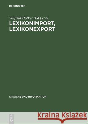 Lexikonimport, Lexikonexport Hötker, Wilfried 9783484319318 Max Niemeyer Verlag