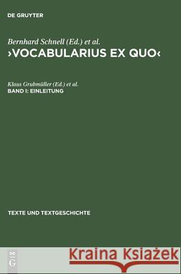 >Vocabularius Ex quo Grubmüller, Klaus 9783484360228