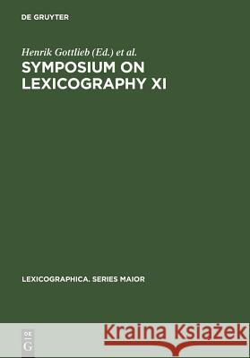 Symposium on Lexicography XI Gottlieb, Henrik 9783484391154 X_Max Niemeyer Verlag