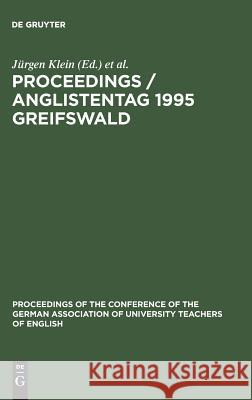 Proceedings / Anglistentag 1995 Greifswald Jürgen Klein, Vanderbeke Dirk 9783484401402