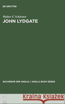 John Lydgate Schirmer, Walter F. 9783484420175 Max Niemeyer Verlag