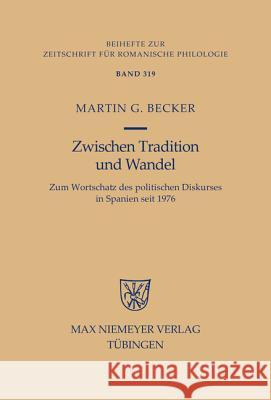Zwischen Tradition und Wandel Becker, Martin G. 9783484523197