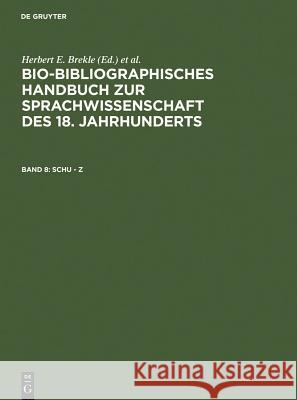 Schu - Z Herbert E. Brekle Edeltraud Dobnig-Ja1/4lch 9783484730281 Max Niemeyer Verlag