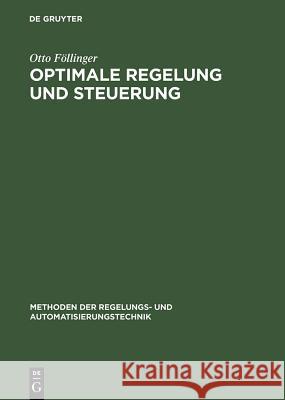 Optimale Regelung Und Steuerung Föllinger, Otto 9783486231168 Oldenbourg Wissenschaftsverlag