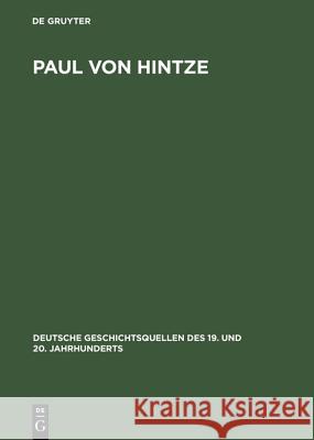 Paul von Hintze Oldenbourg 9783486562781