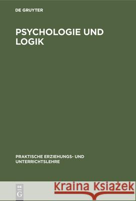 Psychologie Und Logik Albert Fritz, Karl Böhm 9783486745351