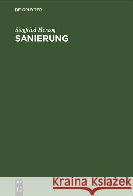 Sanierung: Winke Und Wegleitungen Für Die Gesundung Von Industriellen Unternehmungen Siegfried Herzog 9783486762303 Walter de Gruyter