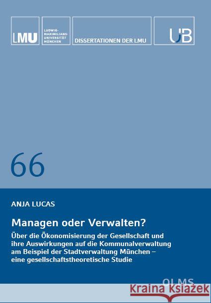 Managen oder Verwalten? Lucas, Anja 9783487164106 Olms Wissenschaft