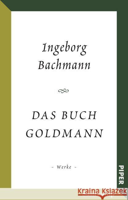 Das Buch Goldmann : Werke Bachmann, Ingeborg 9783492316354 Suhrkamp