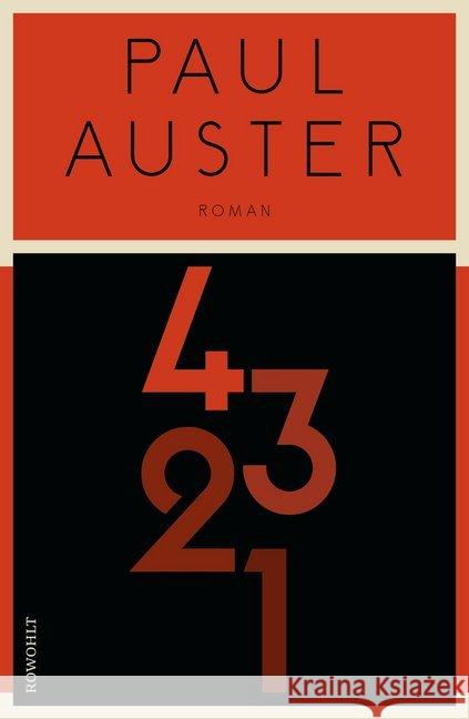 4 3 2 1 : Roman Auster, Paul 9783498000974 Rowohlt, Reinbek