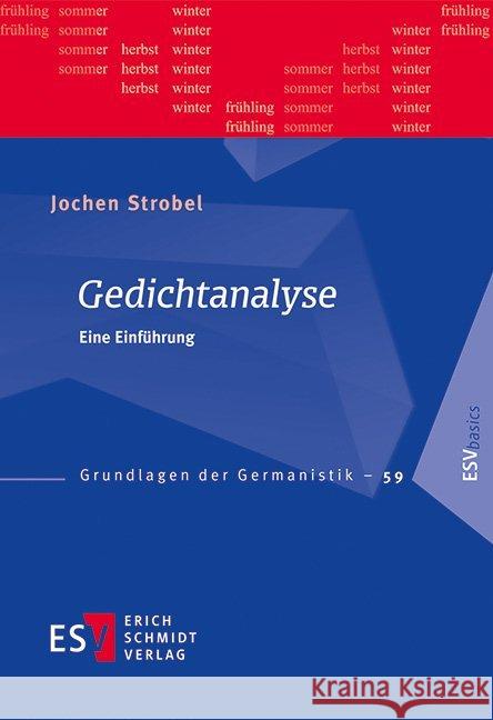 Gedichtanalyse : Eine Einführung Strobel, Jochen 9783503155996 Schmidt (Erich), Berlin