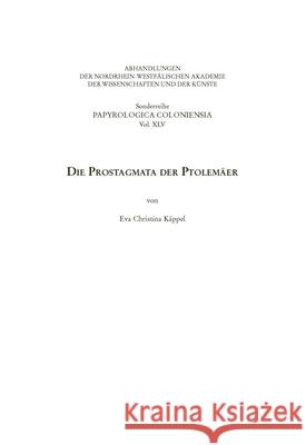 Die Prostagmata Der Ptolemäer Christina Käppel, Eva 9783506760692 Verlag Ferdinand Schoeningh