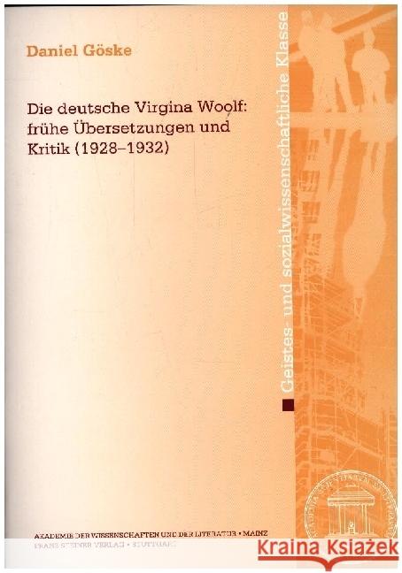 Die deutsche Virginia Woolf Göske, Daniel 9783515134705