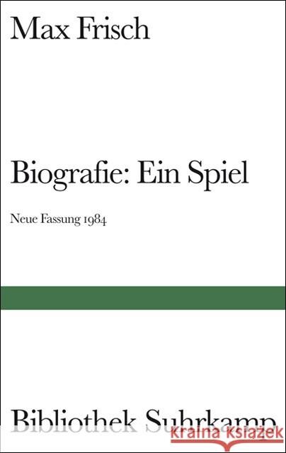 Biografie, Ein Spiel, Neue Fassung 1984 Frisch, Max   9783518018736 Suhrkamp