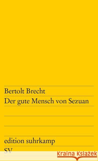 Der gute Mensch von Sezuan : Parabelstück Brecht, Bertolt   9783518100738 Suhrkamp