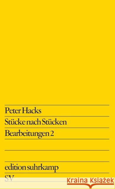 Stücke nach Stücken Hacks, Peter 9783518101223 Suhrkamp