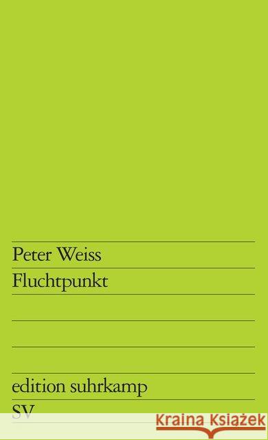 Fluchtpunkt : Roman Weiss, Peter 9783518101254