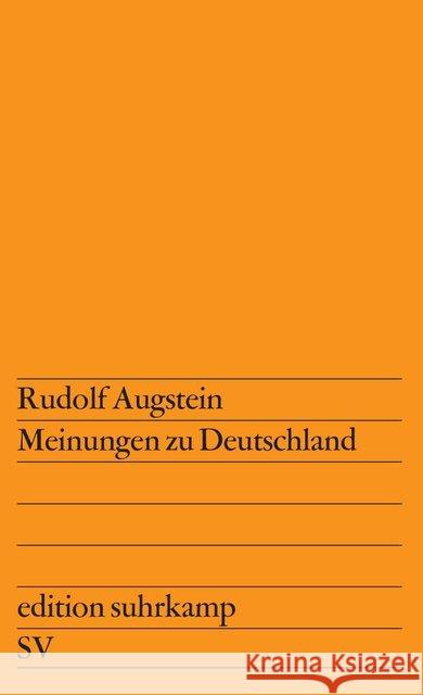 Meinungen zu Deutschland Augstein, Rudolf 9783518102145