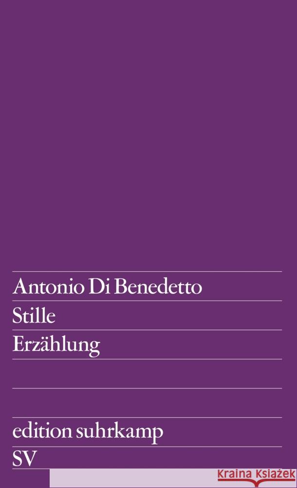 Stille Di Benedetto, Antonio 9783518102428