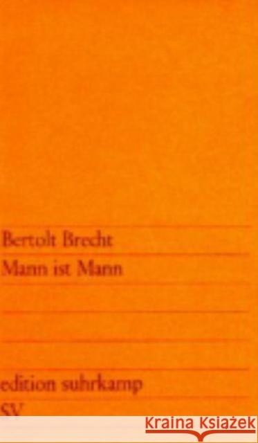 Mann ist Mann Bertolt Brecht 9783518102596 Suhrkamp Verlag
