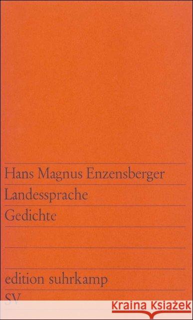 Landessprache : Gedichte Enzensberger, Hans M. 9783518103043 Suhrkamp