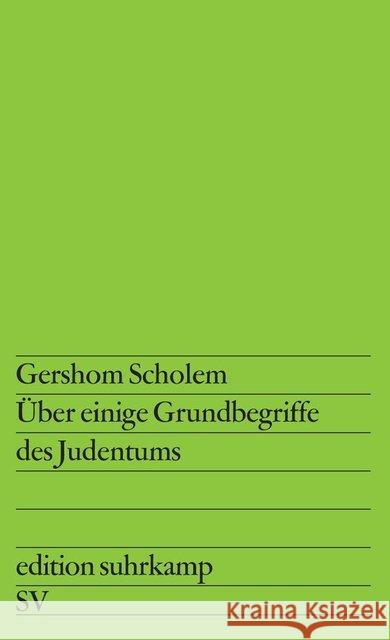 Über einige Grundbegriffe des Judentums Scholem, Gershom   9783518104149 Suhrkamp