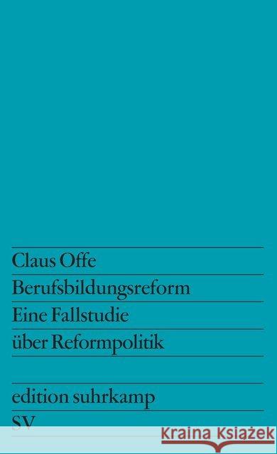 Berufsbildungsreform Offe, Claus 9783518107614