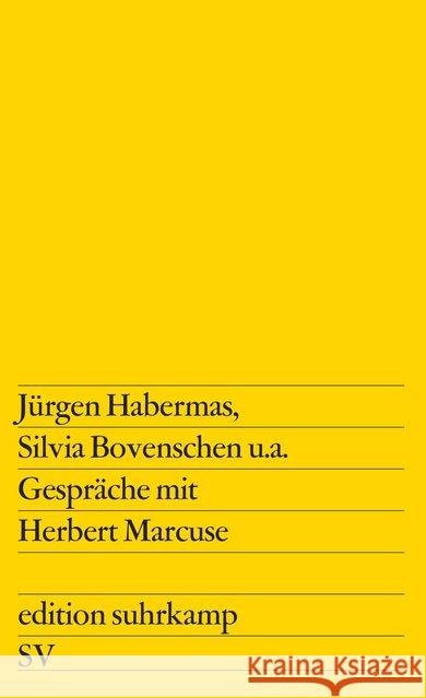 Gespräche mit Herbert Marcuse Marcuse, Herbert 9783518109380