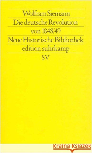 Die deutsche Revolution von 1848/49 Siemann, Wolfram   9783518112663 Suhrkamp