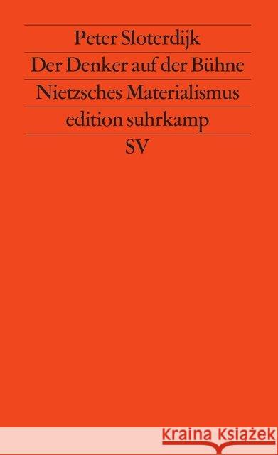 Der Denker auf der Bühne : Nietzsches Materialismus Sloterdijk, Peter   9783518113530 Suhrkamp