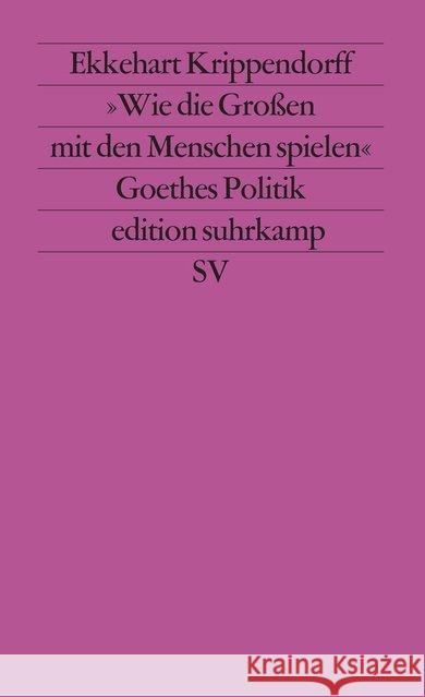 Wie die Großen mit den Menschen spielen Krippendorff, Ekkehart 9783518114865 Suhrkamp