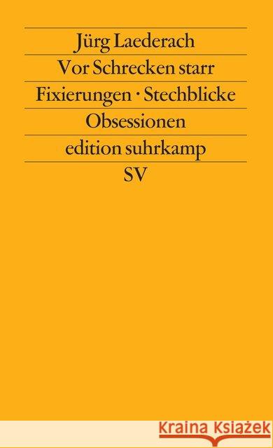 Vor Schrecken starr Laederach, Jürg 9783518115039 Suhrkamp