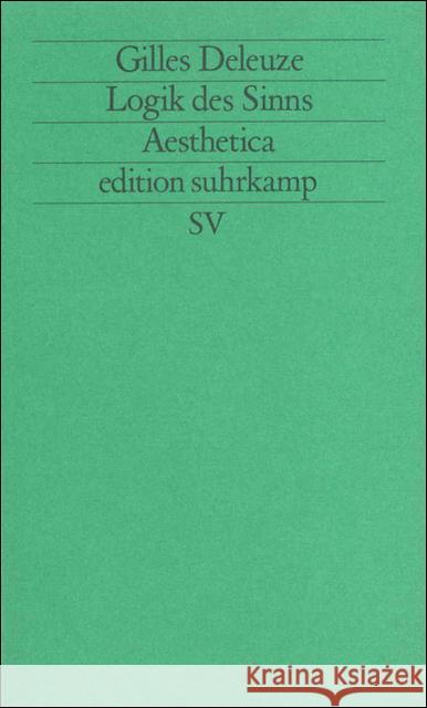 Die Logik des Sinns Deleuze, Gilles   9783518117071