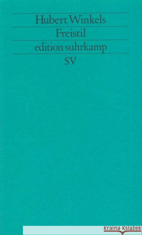 Freistil Winkels, Hubert 9783518118061 Suhrkamp Verlag