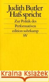 Haß spricht : Zur Politik des Performativen Butler, Judith Menke, Kathrina  Krist, Markus  9783518124147 Suhrkamp