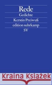 Rede : Gedichte Preiwuß, Kerstin 9783518126486 Suhrkamp