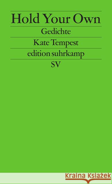 Hold Your Own : Gedichte. Deutsche Erstausgabe Tempest, Kate 9783518127063 Suhrkamp