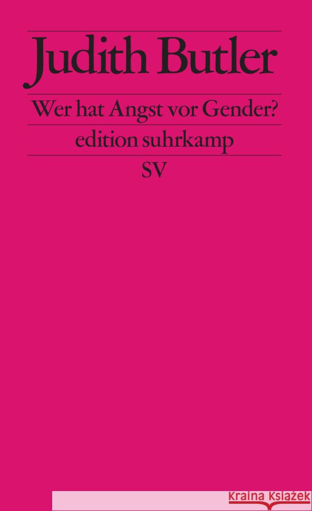 Wer hat Angst vor Gender? Butler, Judith 9783518128343