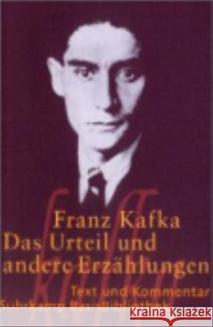 Das Urteil und andere Erzahlungen Franz Kafka 9783518188361 Suhrkamp Verlag