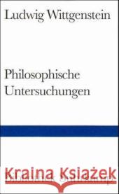 Philosophische Untersuchungen Wittgenstein, Ludwig Schulte, Joachim  9783518223727